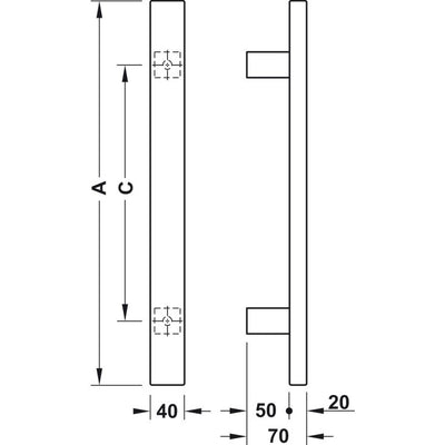 HAFELE Claudio Door 2pc Pull Handles 45cm 90303453