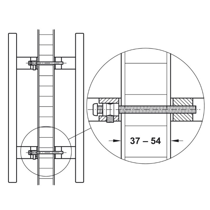 HAFELE Claudio Door 2pc Pull Handles 45cm 90303453