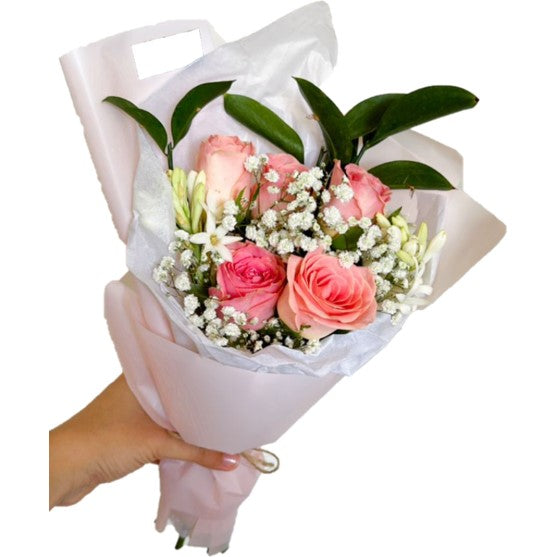 Divine Peach 30cm Fresh Flower Bouquet