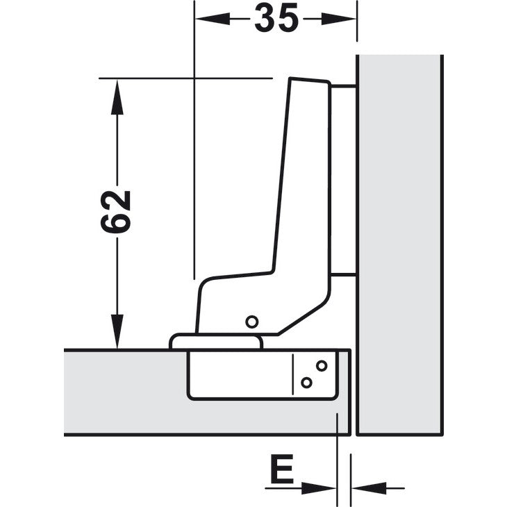 HAFELE Concealed Hinge With 2mm Mounting Plate 31190622