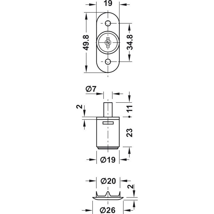 HAFELE Push Button Cylinder Lock 23433430 | Door Locks in Dar Tanzania