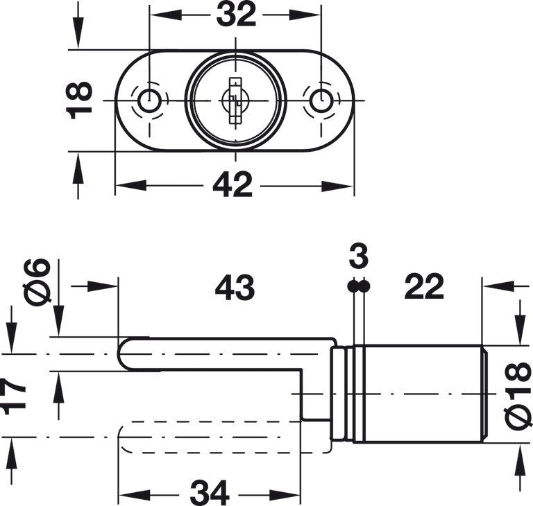 HAFELE Locking Rotary Lock 23499600 | Furniture Locks In Dar Tanzania