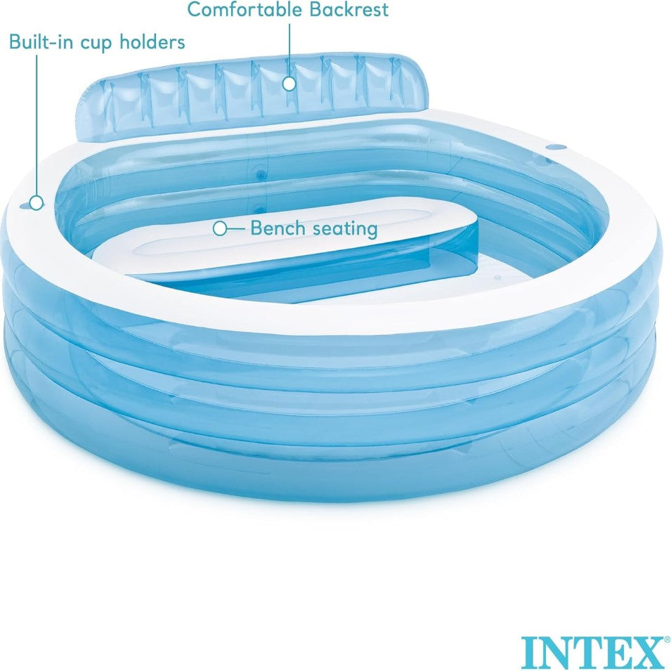 INTEX Swim Center Round Inflatable Family Lounge Pool, 57190