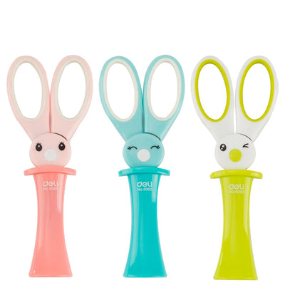 DELI Kids 13.5cm Stainless Steel Scissors With Protective Sleeve