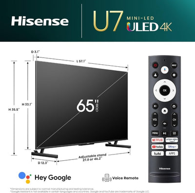 HISENSE 65 inch Mini-LED Smart UHD 4K TV 65U7K | TV in Dar Tanzania