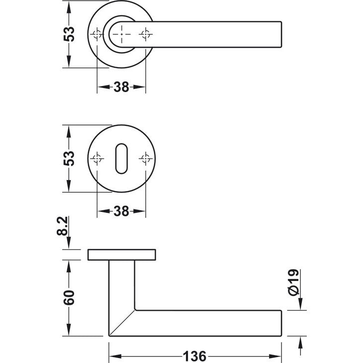 Hafele Door Handle Set 90392103 LDH2171 | Door handles in Dar Tanzania