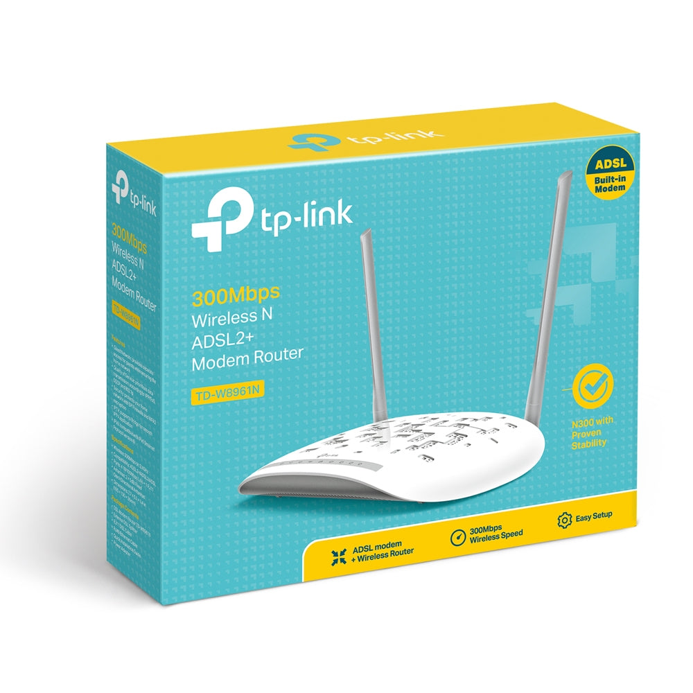 TP-LINK 300Mbps Wireless N ADSL2+ Modem Router TD-W8961N