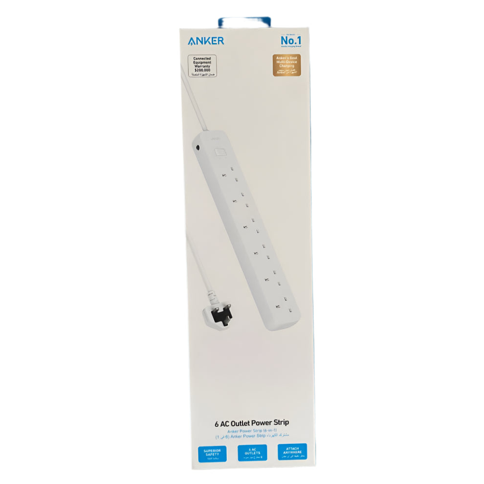 ANKER 6 AC Outlet Power Strip Cable Extension wire A91F3K21