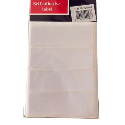 20pc Self-Adhesive White Label Stickers Pack, 10cm x 3cm