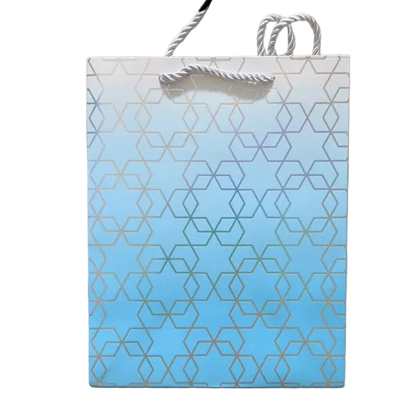 Blue With Silver Geometric Shapes Design Gift Bag, A5