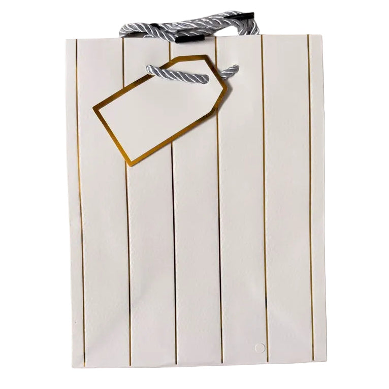 White with gold lines Gift Bag A5 | Gift bags in Dar Tanzania