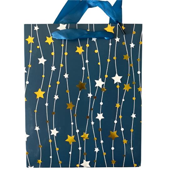 Blue With Foil Star Tinsel Gift Bag A5 | Gift Bags in Dar Tanzania