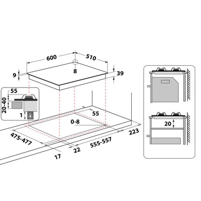 ARISTON 4 Gas Burners Built-In Hob PCN642T-IX | Hobs in Dar Tanzania
