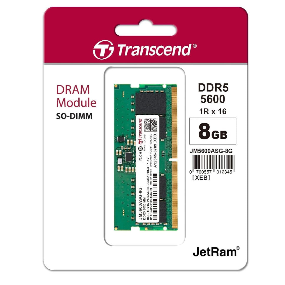 TRANSCEND 8GB DDR5-5600 RAM JM5600ASG-8G | DDR5 Ram in Dar Tanzania