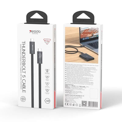 YESIDO Thunderbolt 5, Type C, 240W, 16K Vid, 80Gbps, Data Cable CA211