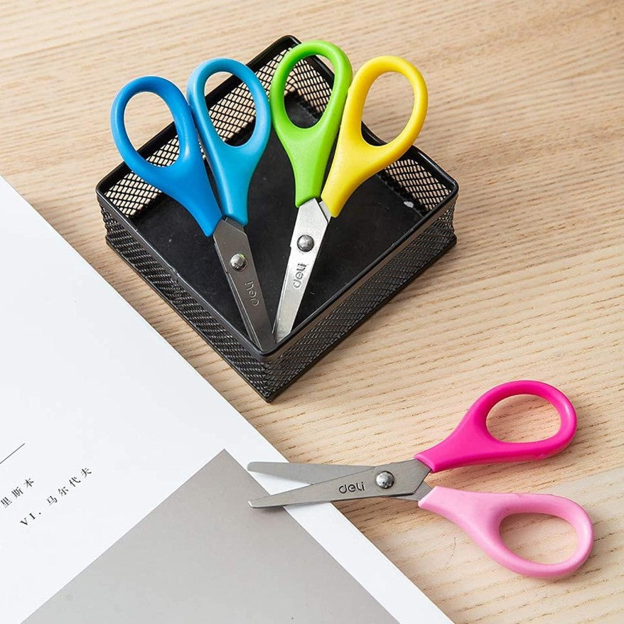 DELI Dual Color Kids 11.4cm Stainless Steel Blunt Tip Scissors