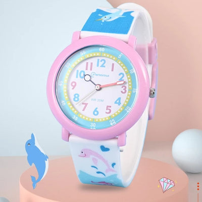 Girls Pink Blue Dolphin Silicone Watch | Kids watches in Tanzania