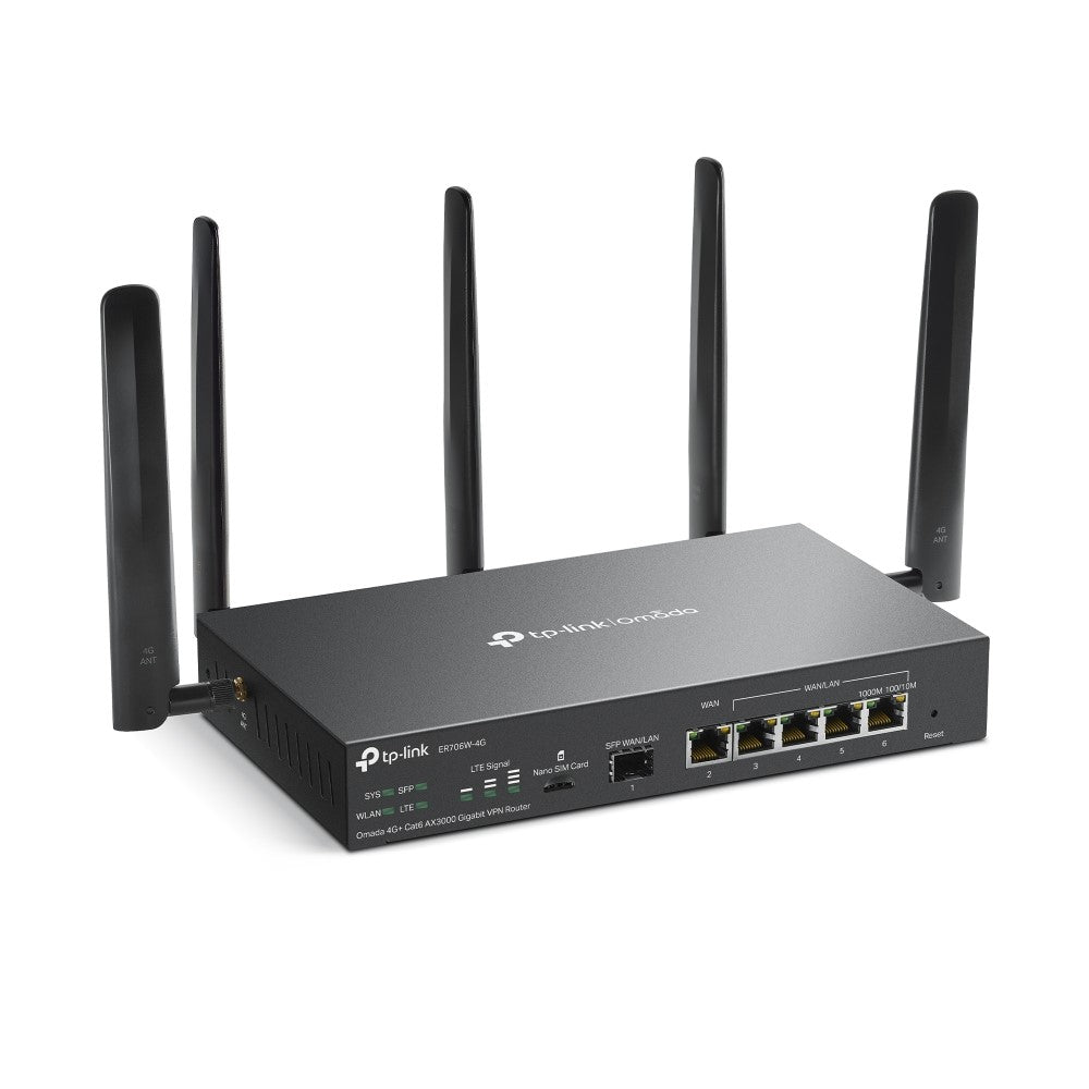 TP-LINK Omada 4G+ Cat6 AX3000 Gigabit VPN Router, ER706W-4G | Tanzania