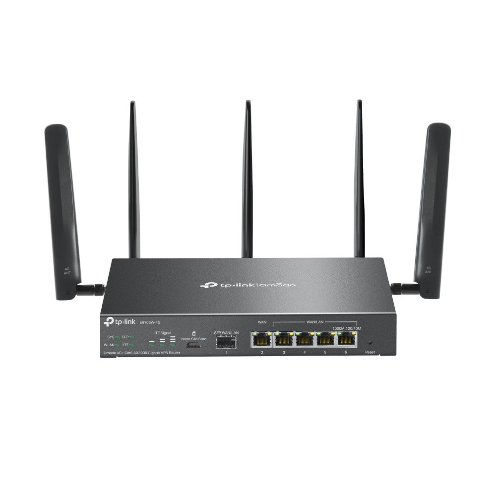 TP-LINK Omada 4G+ Cat6 AX3000 Gigabit VPN Router, ER706W-4G | Tanzania