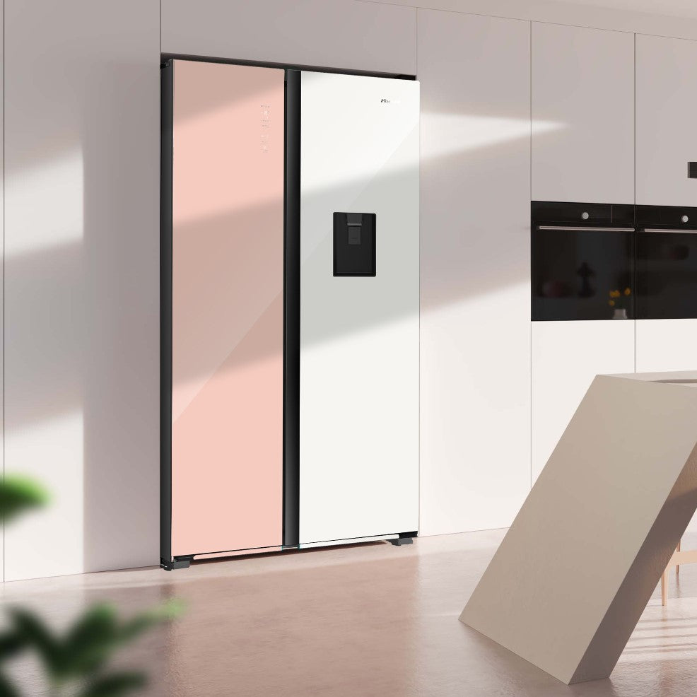 HISENSE 508 Lt Cross Door Pink Fridge with Water Dispenser H670SDP-WD