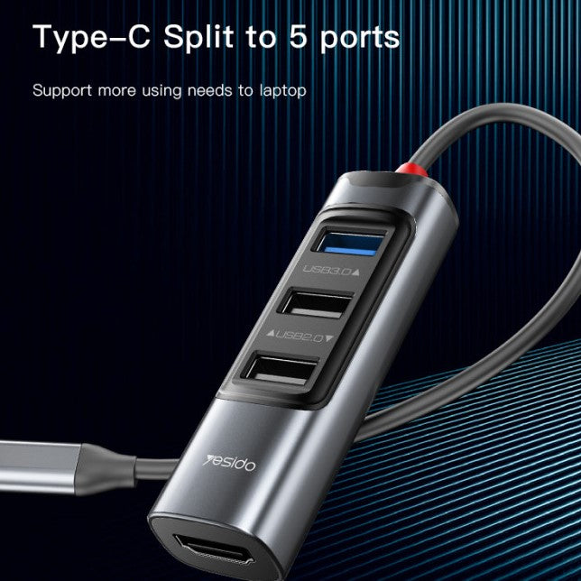 Yesido HB22, 5 in 1 USB-C, HDMI, USB-A Hub USB Adapter in Dar Tanzania