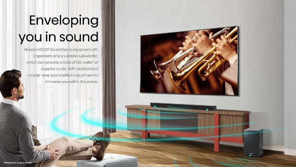 HISENSE HS212F 120w Sound Bar & Wireless Subwoofer | Dar Tanzania
