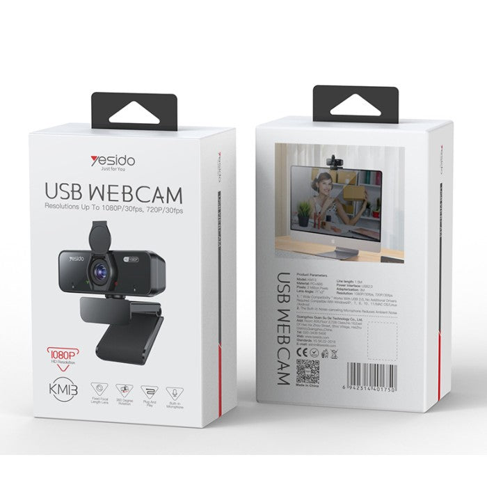 YESIDO 1080p, Built-in Mic, USB Webcam, KM13 | Webcam in Tanzania