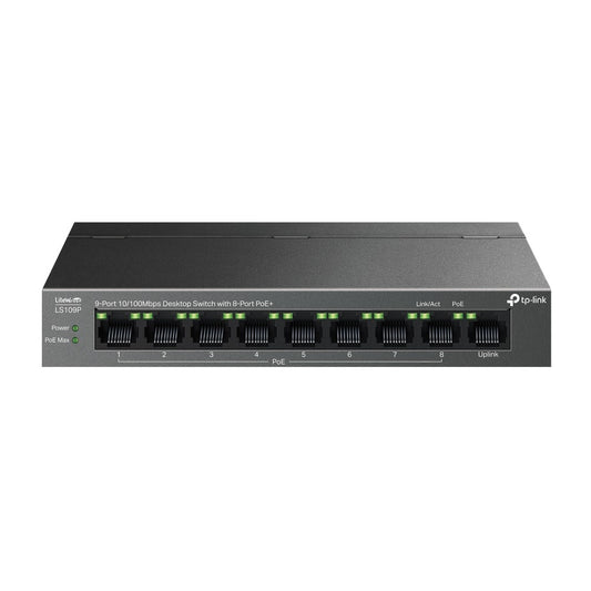 TP-LINK 9-Port 10/100Mbps Desktop Switch With 8-Port PoE+, LS109P