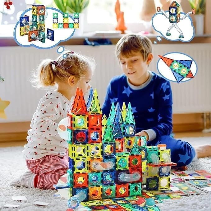 73pc Colorful Magnetic Pipeline 3D Building Blocks Set | Tanzania