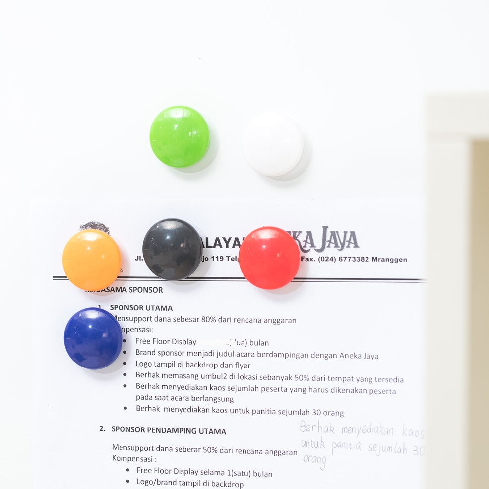 Magnetic Buttons For Whiteboard, 6pc Pack