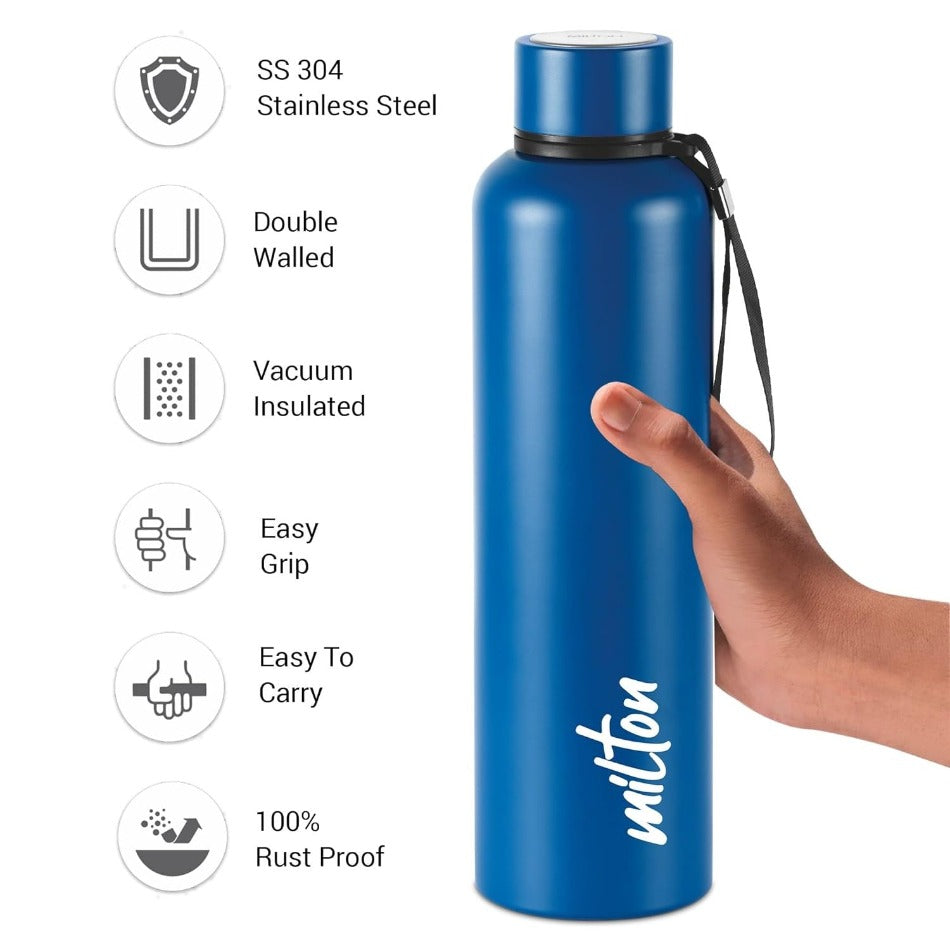 MILTON Aura1000 Blue ThermoSteel Vacuum Insulated Bottle 1005ml