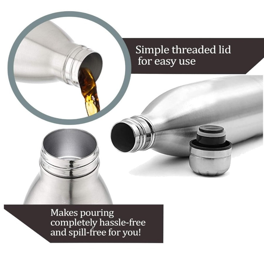 MILTON Duo DLX1000 Silver Gold ThermoSteel Insulated Bottle 750ml