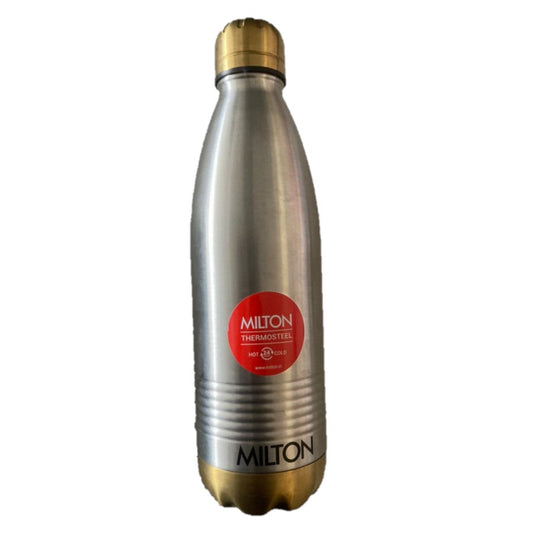 MILTON Duo DLX1000 Silver Gold ThermoSteel Insulated Bottle 750ml
