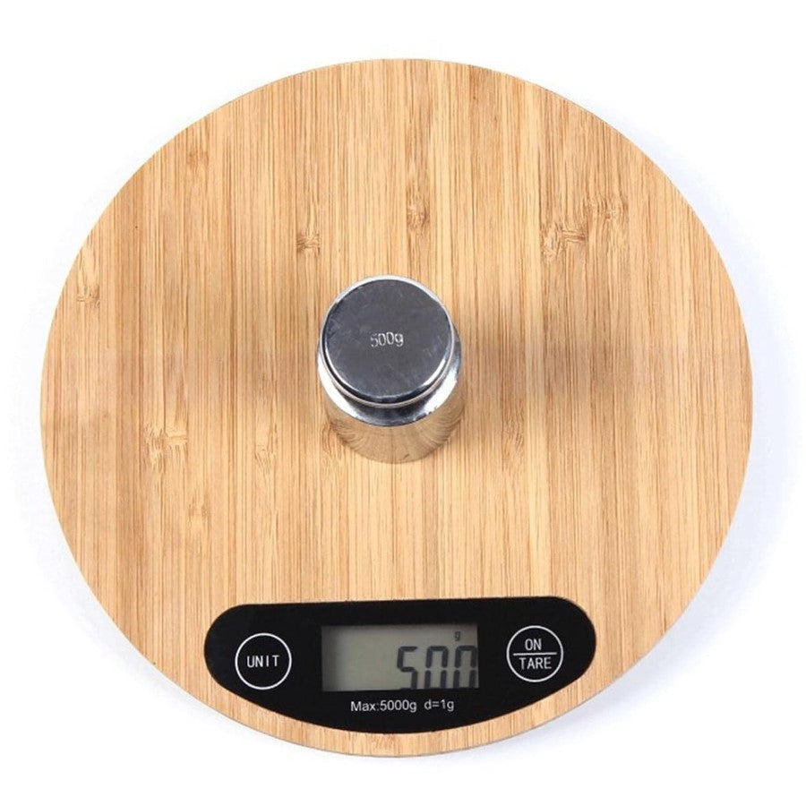 KMT Bamboo Digital Kitchen Weighing Scale, 1g-5Kg Capacity