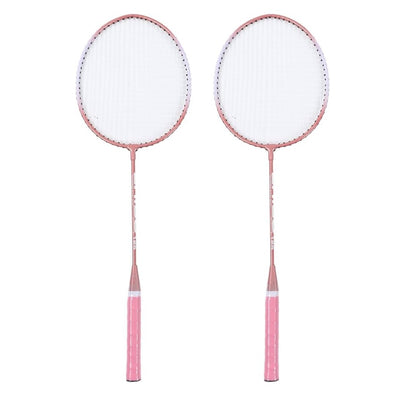 Light pink badminton rackets set