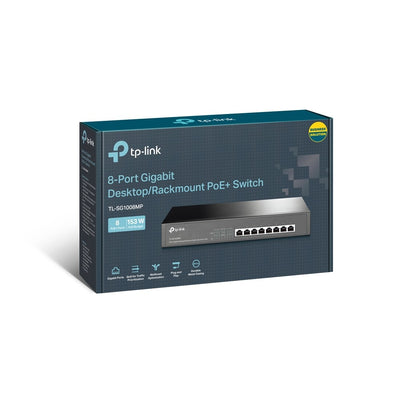 TP-LINK 8-Port Gigabit Desktop Switch with 8-Port PoE+ TL-SG1008MP