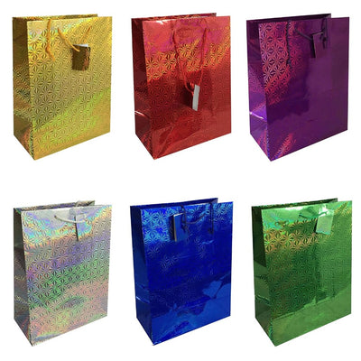 Holographic Foil Design Gift Bag, Large, 12pc Pack | Gift Bags