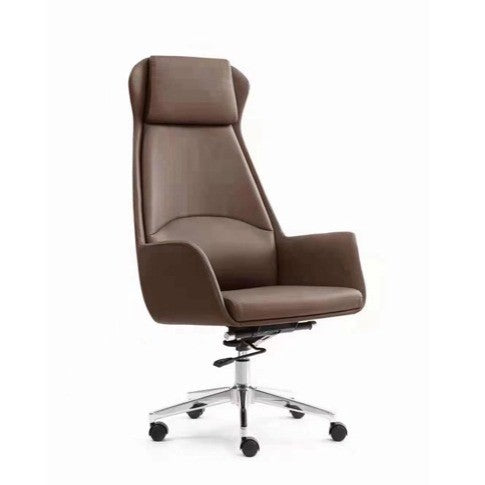 TRIX C108 Pharos Premium Wooden PU High Back Brown Swivel Office Chair