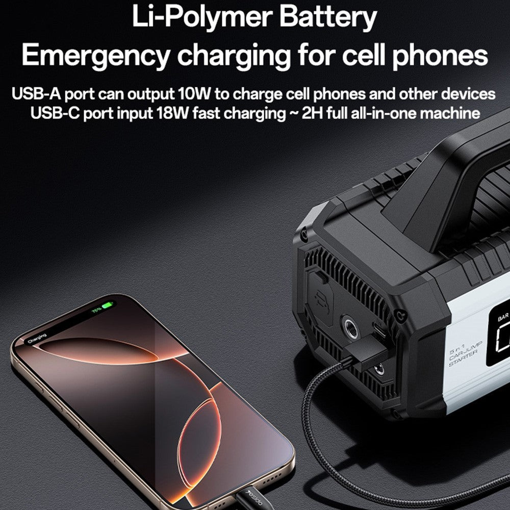 YESIDO 5 in 1 Car Jump Starter, Tire Inflator Pump, Power Bank VC13