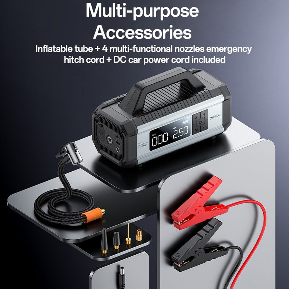 YESIDO 5 in 1 Car Jump Starter, Tire Inflator Pump, Power Bank VC13