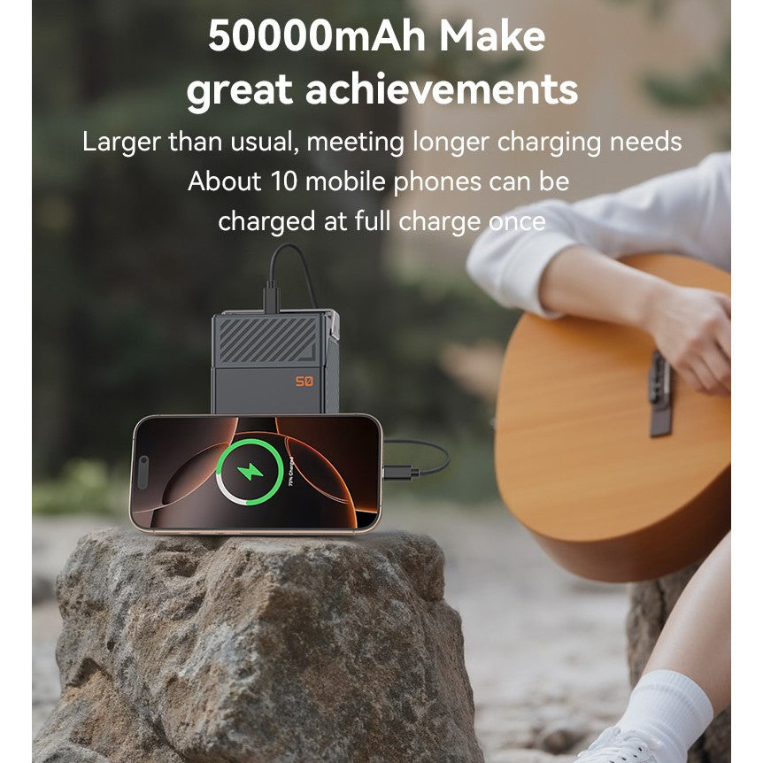 YESIDO 50,000mAh, 20W PD, 18W QC, 6-Ports Power Bank YP63