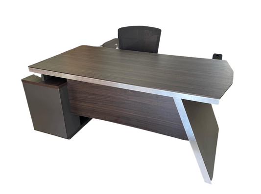 TRIX 160x80x76cm Redwood Melamine Executive Desk With Side Cabinet