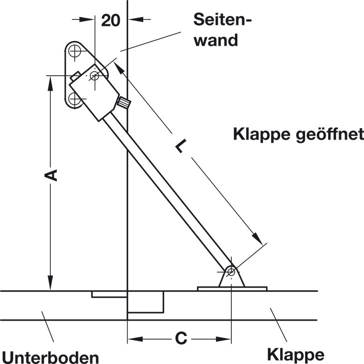 HAFELE Cabinet Lid Arm Brake Flap 220mm | Furniture in Dar Tanzania