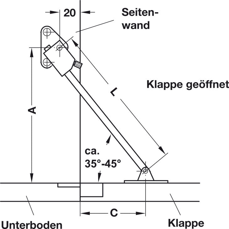 HAFELE Cabinet Lid Arm Brake Flap 220mm | Furniture in Dar Tanzania