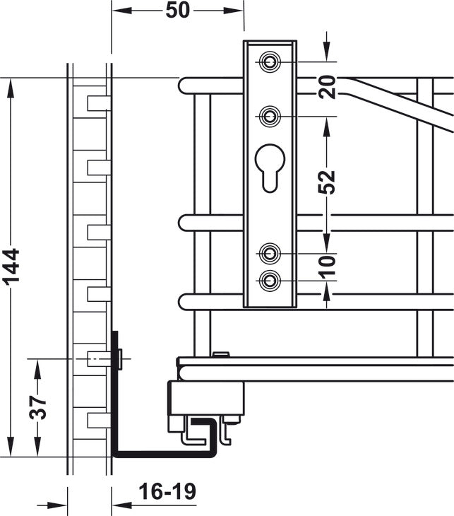 HAFELE Kitchen Cabinet Internal Pull Out Wired Basket 54906207