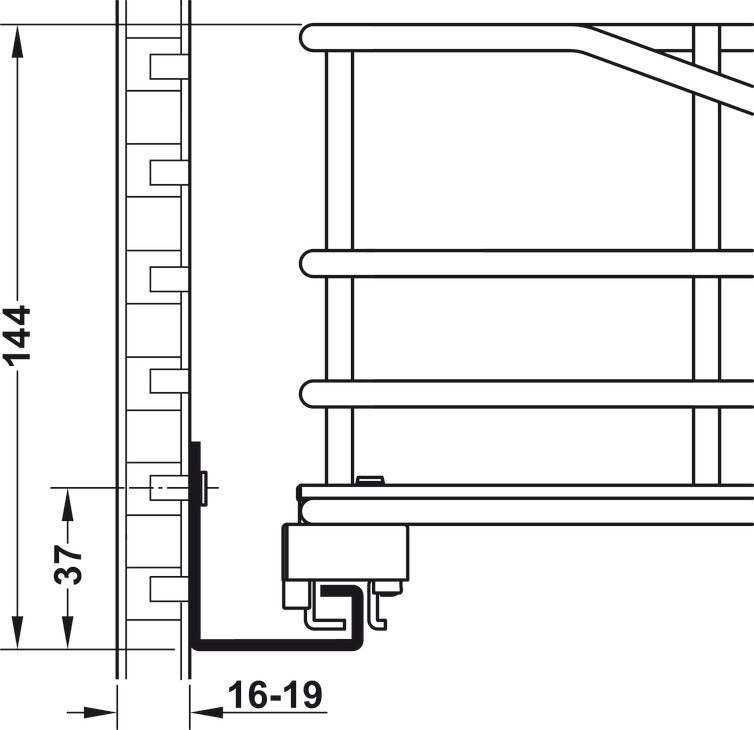 HAFELE Kitchen Cabinet Internal Pull Out Wired Basket 54906217