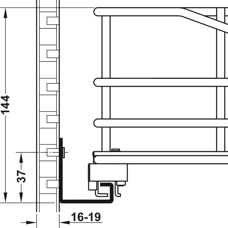 HAFELE Kitchen Cabinet Internal Pull Out Wired Basket 54906217
