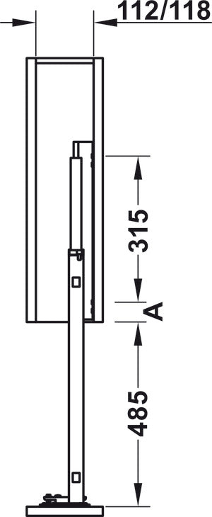 HAFELE Narrow Cabinet Base Unit Internal Pull Out Rail Shelf 54937200