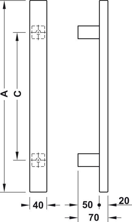 HAFELE Claudio Door Handles 45cm | Door handles in Dar Tanzania