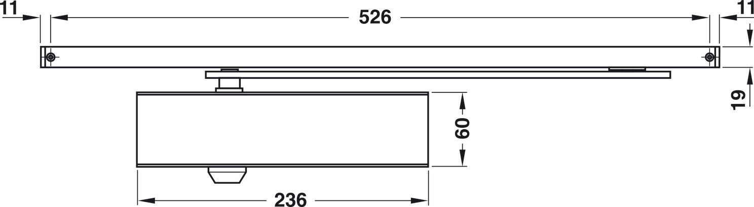 HAFELE Overhead Door Closer With Slide Rail 61 | Door closers in Dar